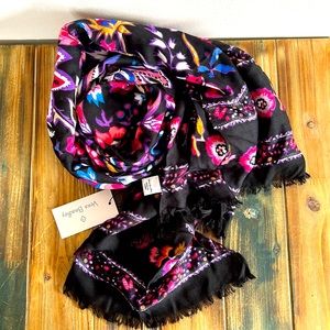 Vera Bradley Soft Fringe Floral Scarf NWT